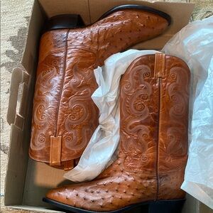 Tony Lama Brown Leather Cowboy Boots